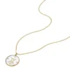 Collana con pendente in acciaio inossidabile dorato e madreperla bianca Gemini Sutton Zodiac
