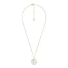 Collana con pendente in acciaio inossidabile dorato e madreperla bianca Gemini Sutton Zodiac