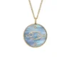 Collana con pendente in acciaio inossidabile dorato e madreperla nera Sutton Zodiac Cancro