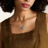 Collana con pendente in acciaio inossidabile dorato e madreperla nera Sutton Zodiac Cancro
