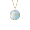 Collana con pendente in acciaio inossidabile dorato e madreperla verde Sutton Zodiac Pesci