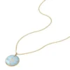 Collana con pendente in acciaio inossidabile dorato e madreperla verde Sutton Zodiac Pesci