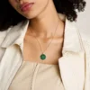 Collana con pendente in acciaio inossidabile dorato e malachite verde Sutton Zodiac Toro