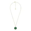 Collana con pendente in acciaio inossidabile dorato e malachite verde Sutton Zodiac Toro