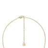 Aquarius Sutton Zodiac Collana con pendente in acciaio inossidabile color oro e lapislazzuli blu