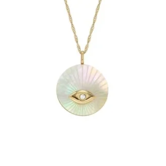 Collana con pendente Sutton Evil Eye in acciaio inossidabile dorato