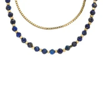 Collana con perline di lapislazzuli blu
