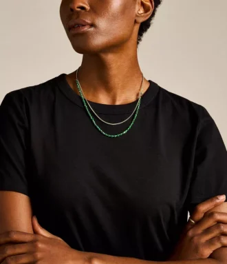 Collana con perline in malachite verde ricostituita All Stacked Up