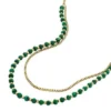 Collana con perline in malachite verde ricostituita All Stacked Up