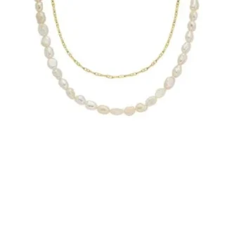 Collana doppia Heritage Pearl D-Link con perle d’acqua dolce bianche