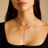 Collana Ellis All Stacked Up in acciaio inossidabile color oro con collo a Y