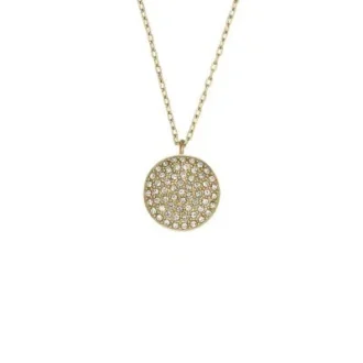 Collana Ellis Glitz Disc in acciaio inossidabile color oro