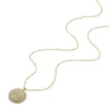 Collana Ellis Glitz Disc in acciaio inossidabile color oro