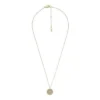 Collana Ellis Glitz Disc in acciaio inossidabile color oro