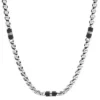 Collana Ellis in marmo nero e acciaio inossidabile