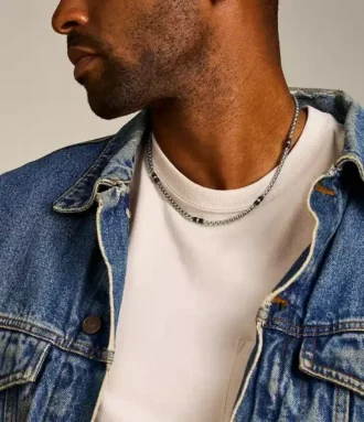 Collana Ellis in marmo nero e acciaio inossidabile