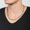 Collana Ellis in marmo nero e acciaio inossidabile