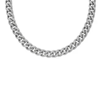 Collana Harlow con catena a trama lineare in acciaio inossidabile