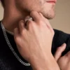 Collana Harlow con catena a trama lineare in acciaio inossidabile