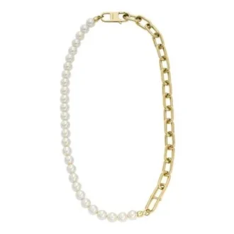 Collana Heritage Pearl D-Link in acciaio inossidabile color oro