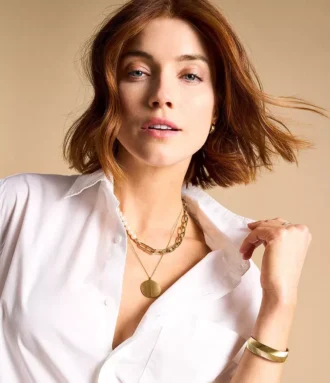 Collana Heritage Pearl D-Link in acciaio inossidabile color oro