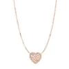 Collana in acciaio inossidabile color oro rosa con cuore mosaico