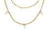 Collana multistrato Ellis Shaky Glitz in acciaio inossidabile color oro