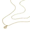 Collana multistrato Sutton a ferro di cavallo in acciaio inossidabile dorato