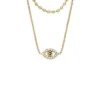 Collana multistrato Sutton Evil Eye in acciaio inossidabile dorato