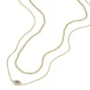 Collana multistrato Sutton Evil Eye in acciaio inossidabile dorato
