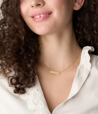 Collana Sadie in acciaio inossidabile color oro con targhetta identificativa