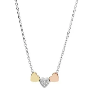 Collana Sutton Heart in acciaio tri-tono
