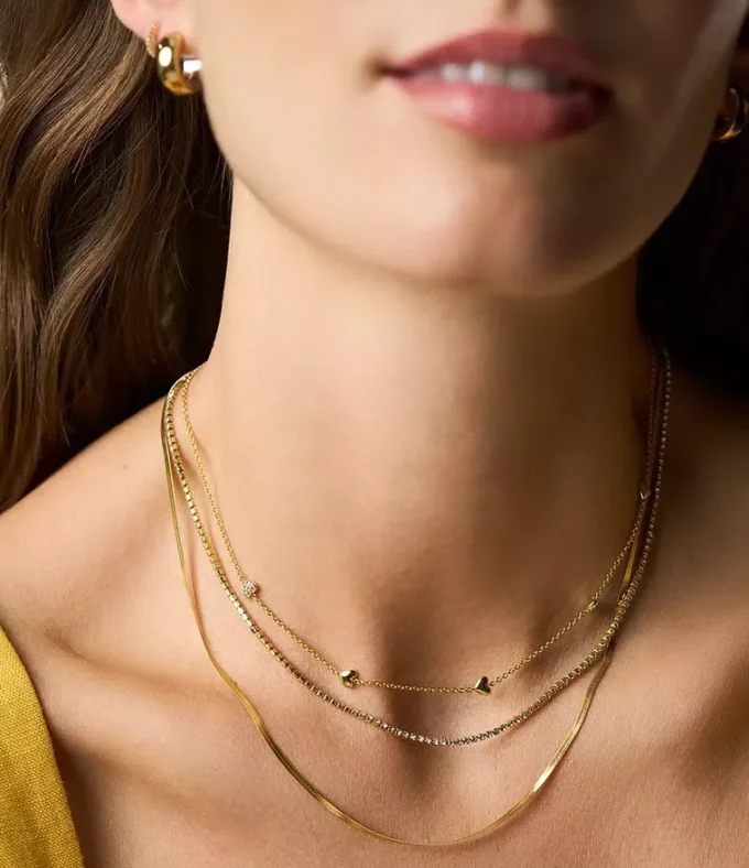 Collana Sutton Heartbeat in ottone dorato