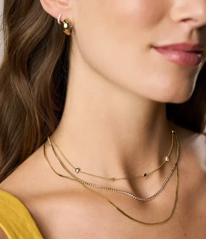 Collana Sutton Heartbeat in ottone dorato