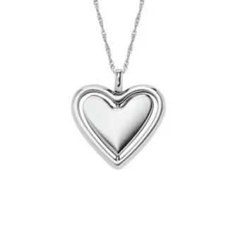 Collana Sutton Legacy Heart con pendente rotante in acciaio inossidabile