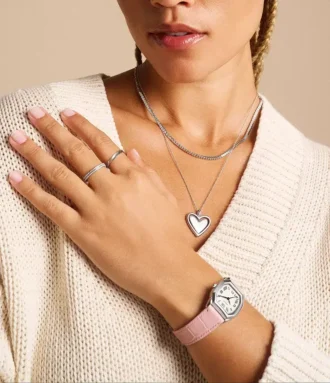 Collana Sutton Legacy Heart con pendente rotante in acciaio inossidabile