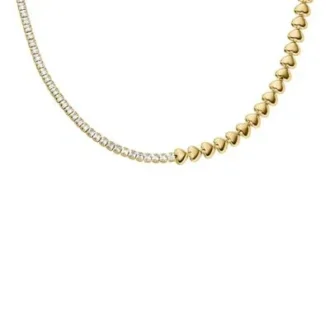 Collana tennis con maglie a cuore in ottone dorato Sutton Love-All