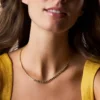 Collana tennis con maglie a cuore in ottone dorato Sutton Love-All