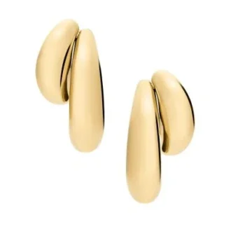 Collezione Domed Orecchini di tendenza in acciaio inossidabile dorato