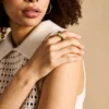 Collezione Ellis Domed Anello con fascia in acciaio inossidabile color oro