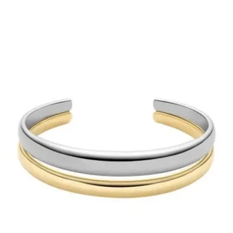 Collezione Ellis Domed Bracciale rigido in acciaio inossidabile bicolore