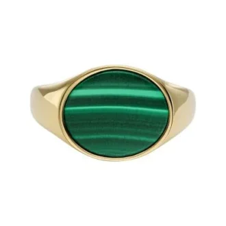 Collezione Ellis Signet Anello con sigillo in malachite verde