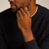 Collezione Ellis Signet Anello con sigillo in malachite verde
