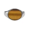 Collezione Ellis Signet Anello con sigillo in occhio di tigre marrone