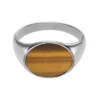 Collezione Ellis Signet Anello con sigillo in occhio di tigre marrone