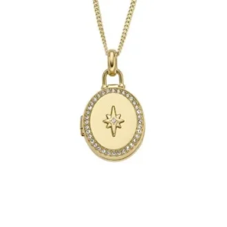 Collezione Sadie Locket Collana con pendente in acciaio inossidabile color oro
