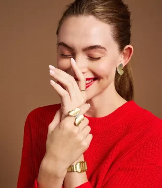 Collezione Sutton Butterfly Anello centrale in acciaio inossidabile color oro