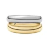 Ellis Domed Collection Anello stack in acciaio inossidabile bicolore