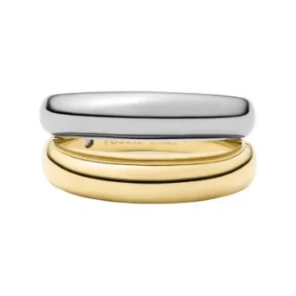 Ellis Domed Collection Anello stack in acciaio inossidabile bicolore