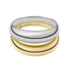 Ellis Domed Collection Anello stack in acciaio inossidabile bicolore
